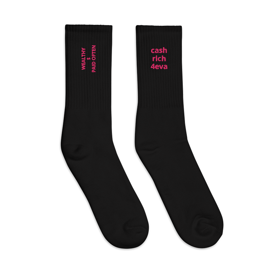 PRETTY PAID PINK WEALTHY $ PAID OFTEN Crew Socks product image (7)