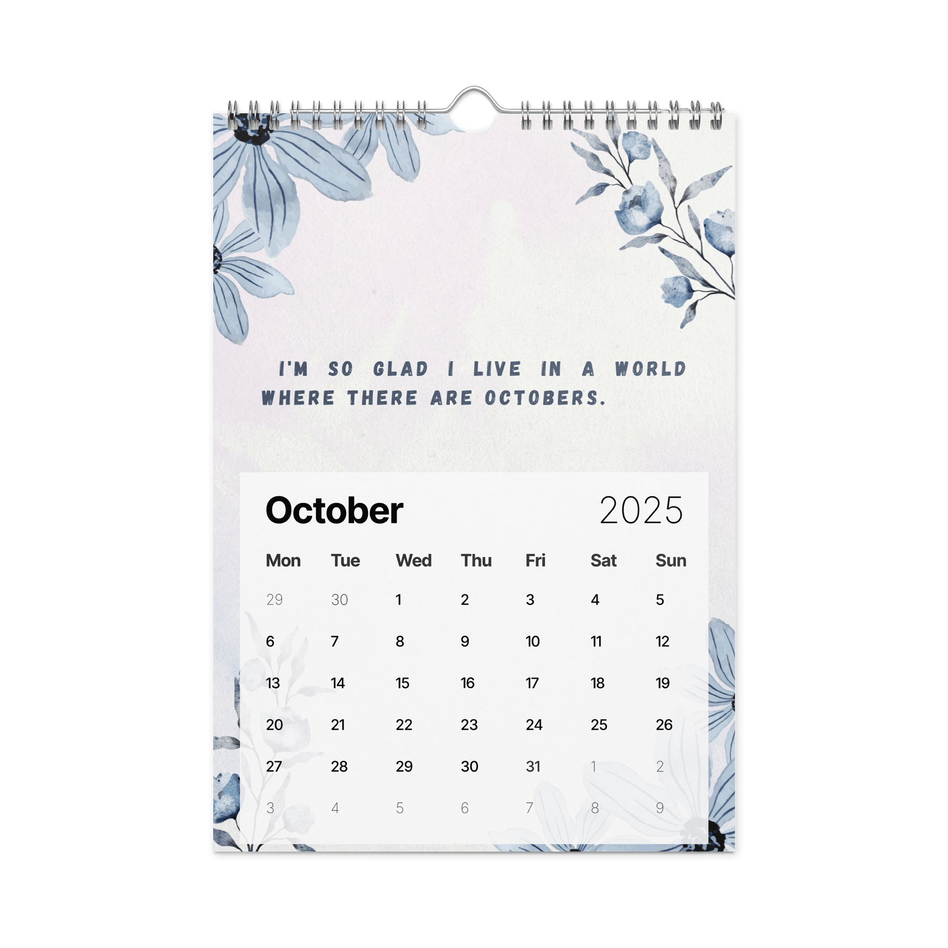 FLORAL INSPIRATIONAL QUOTES WALL CALENDAR 2026 product image (12)