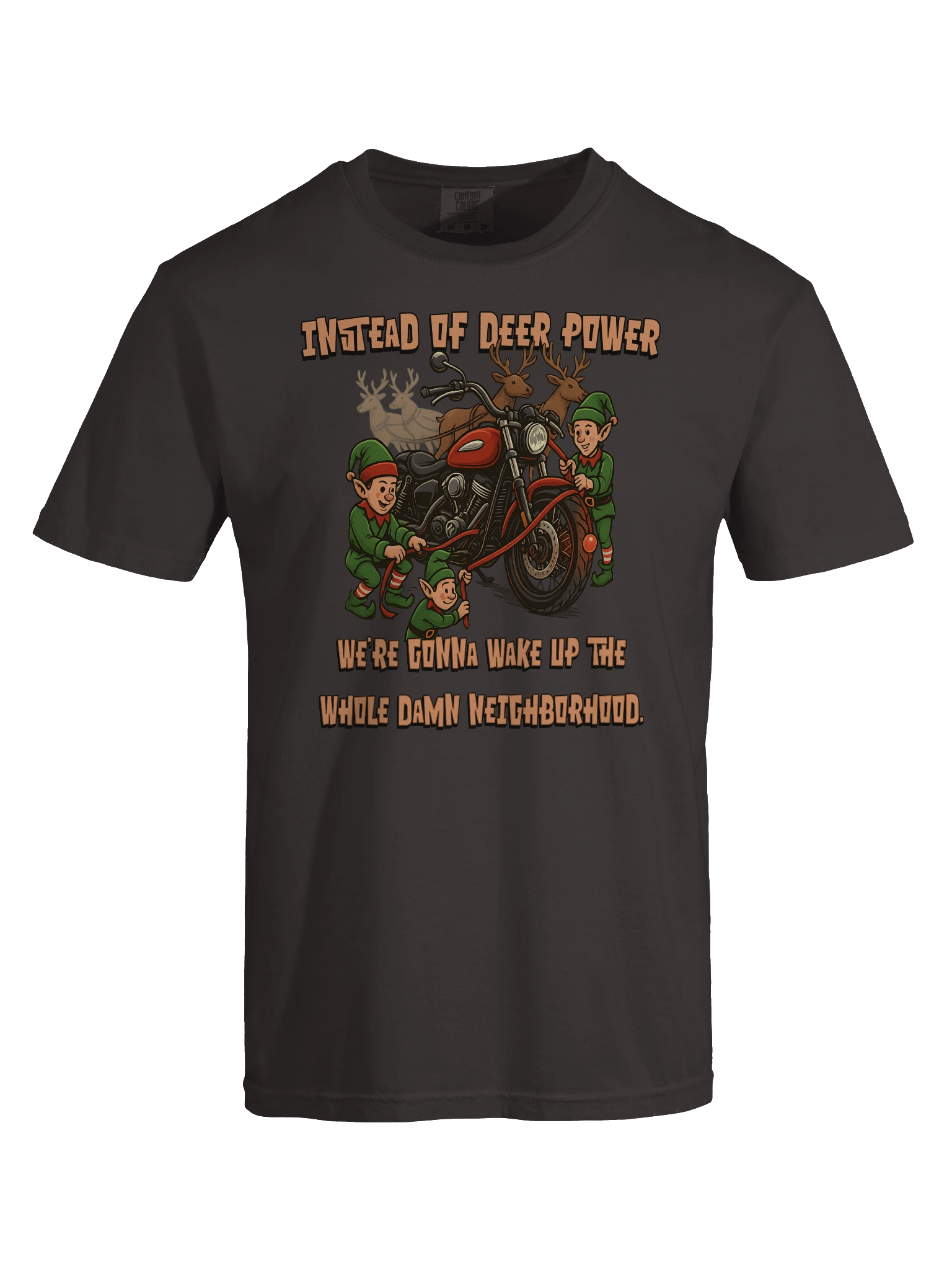 Throttle & Iron “Reindeer Power” Holiday Tee — Neighborhood Edition product image (58)