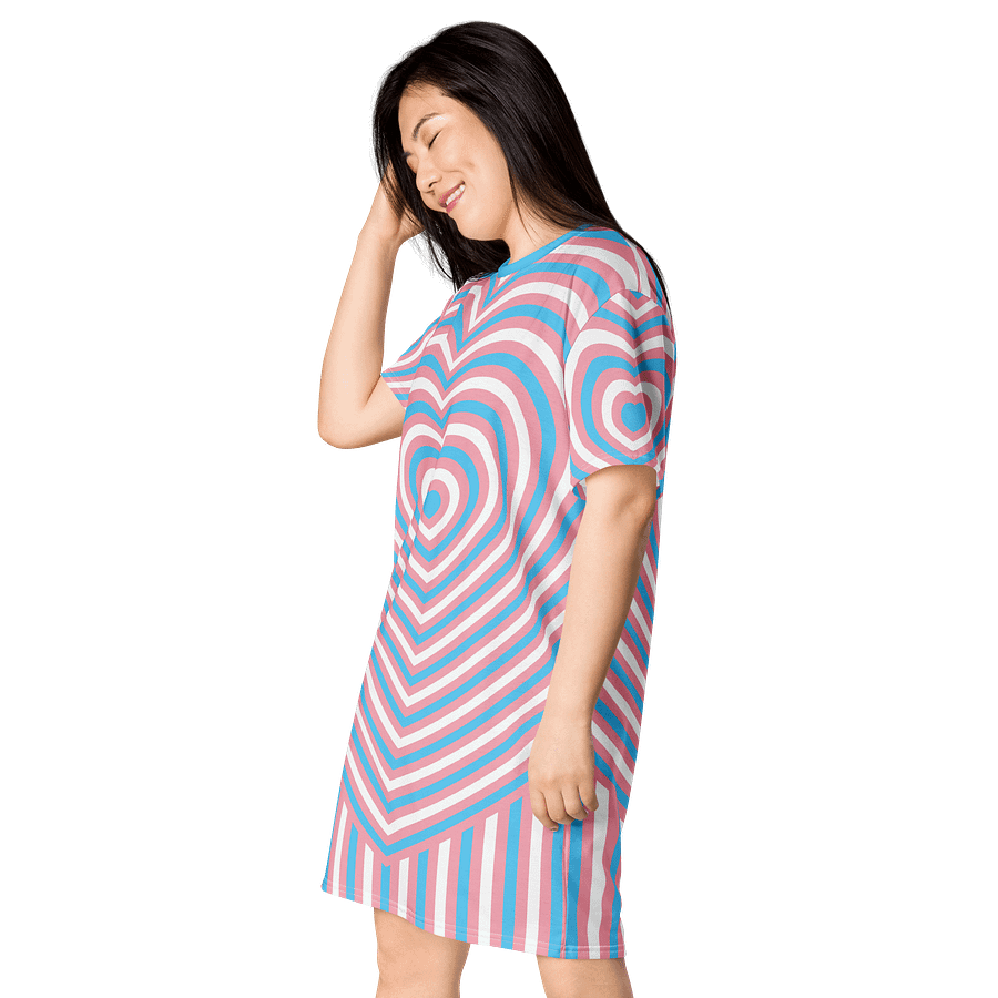 Trans Pride Hearts T-shirt Dress product image (3)