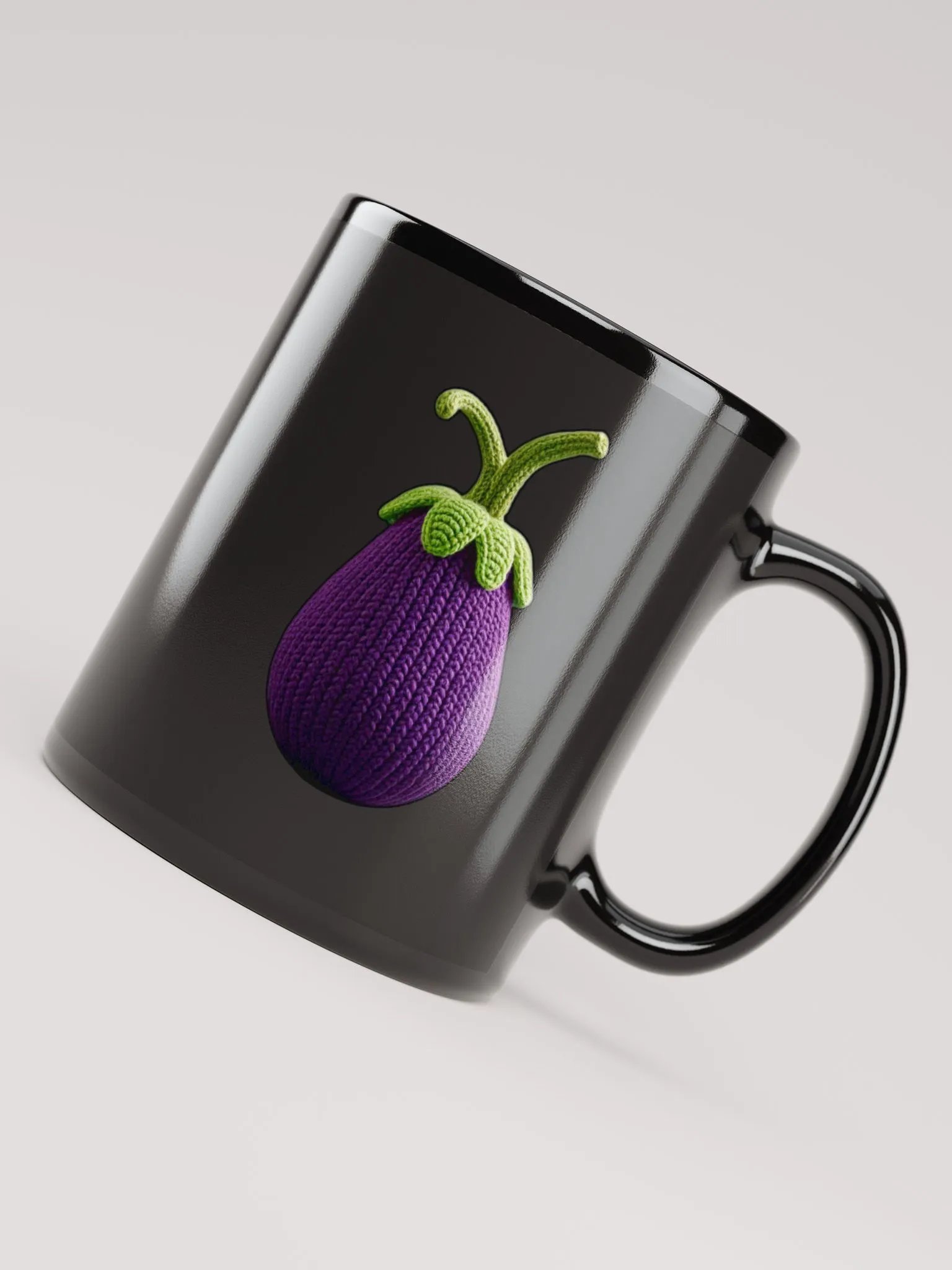 CozyAvocado Black Glossy Mug Egg Plant #1 product image (4)