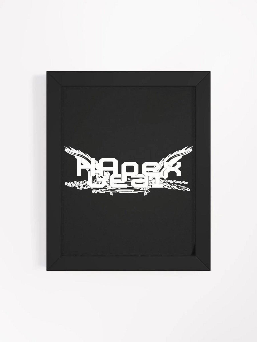 Framed - Black - High-Quality Matte Poster - Embroidered - White HApex Gear Black Logo product image (4)