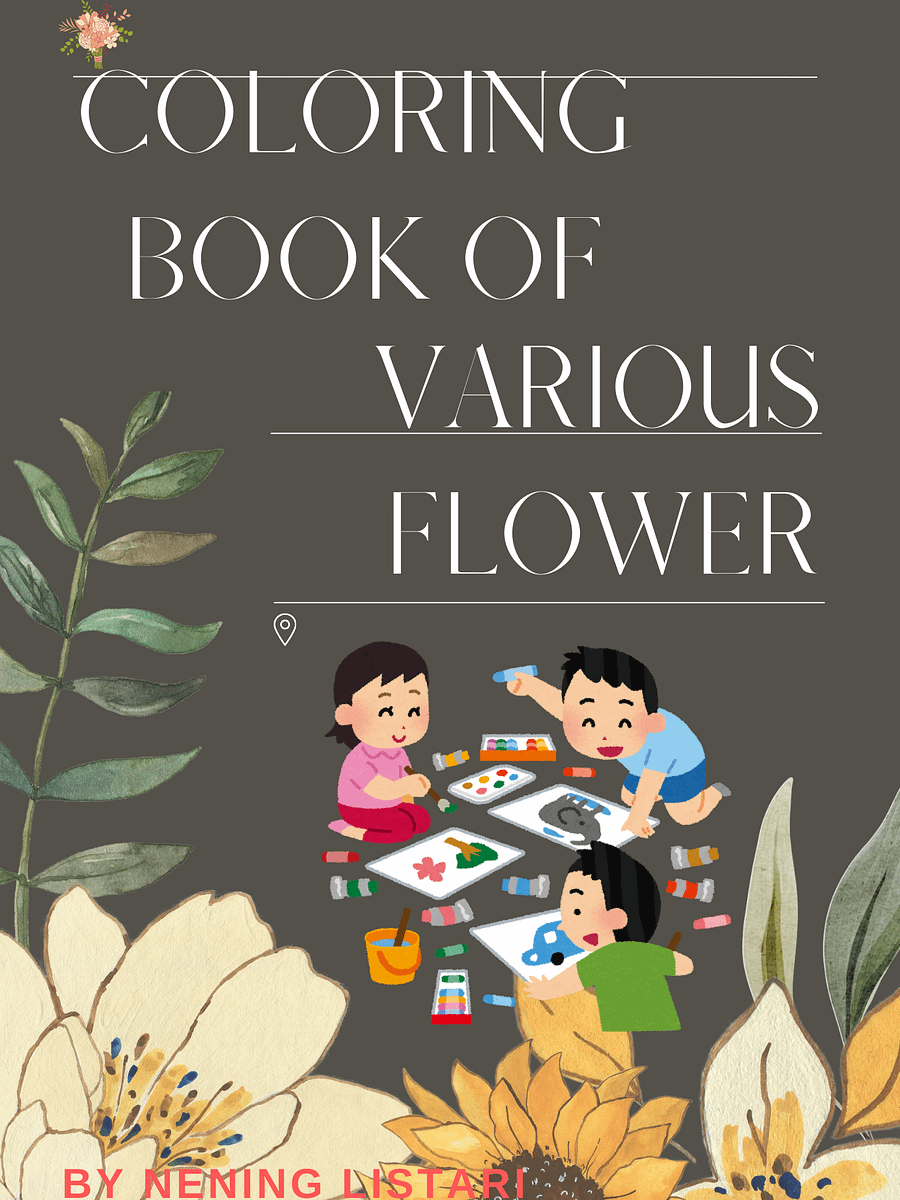 PRINTABLE COLORING BOOK OF VARIOUS FLOWER (50 PAGE) product image (1)