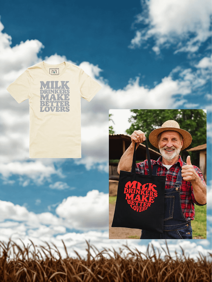 Milk Drinkers Make Better Lovers – Statement Bundle No.1  Eco Tote + Bella Canvas Tee product image (1)