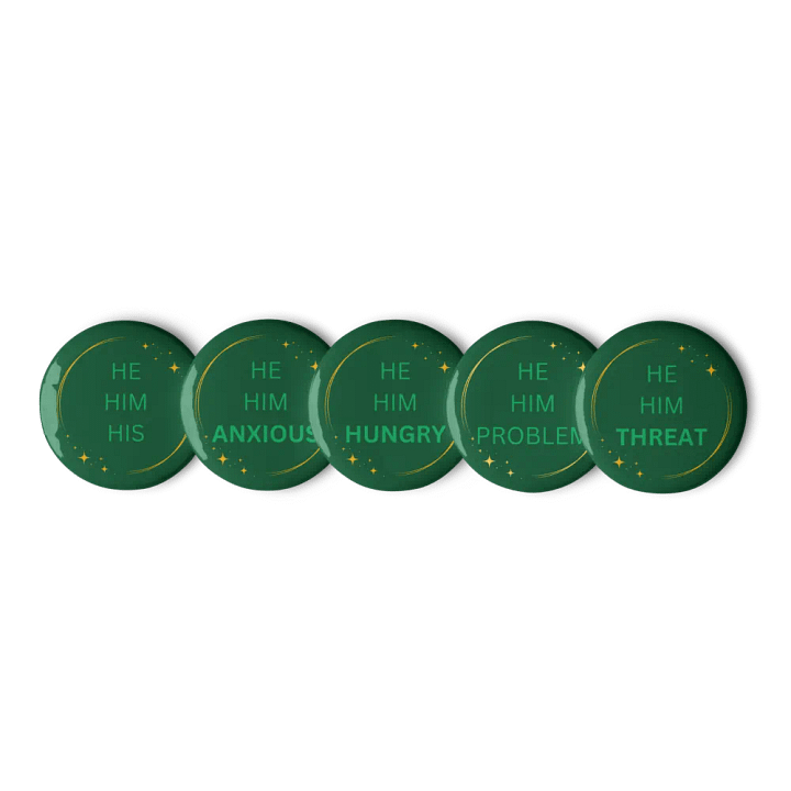 He/Him Pronoun Pins - Green product image (2)