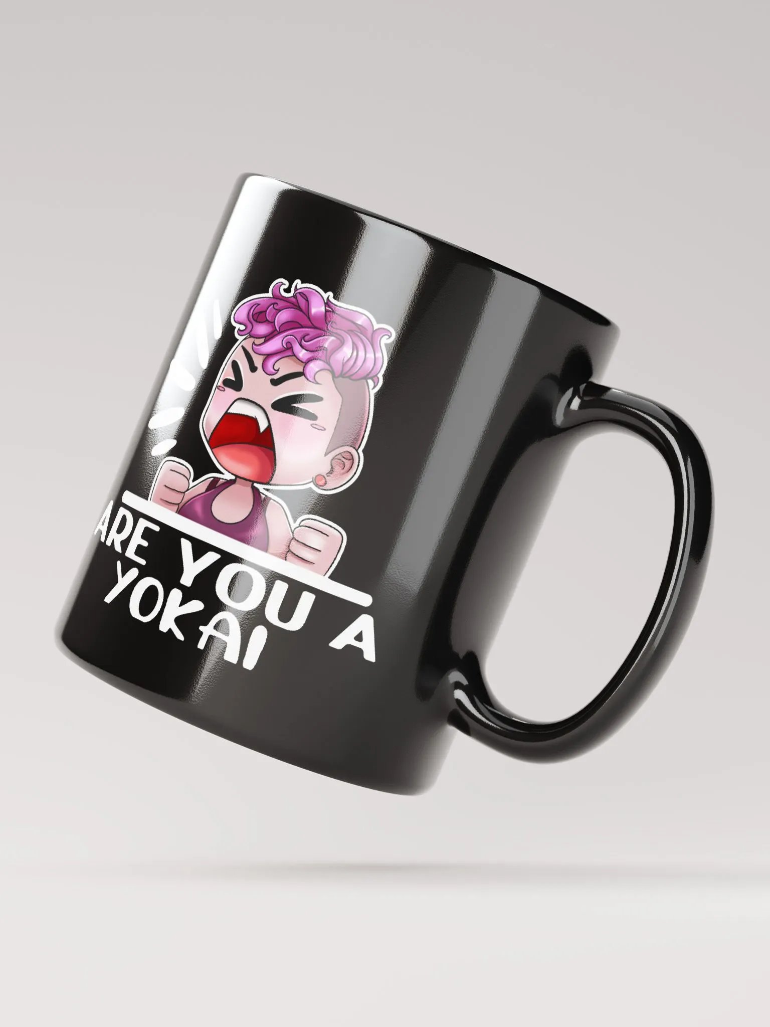 ARE YOU A YOKAI Coffee Mug (White Lettering) product image (5)