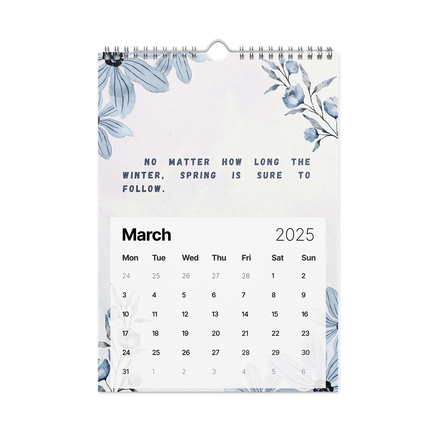 FLORAL INSPIRATIONAL QUOTES WALL CALENDAR 2026 product image (9)