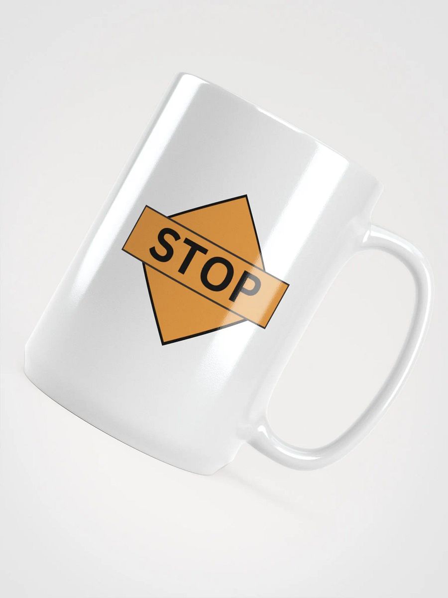 Bold Stop Sign White Glossy Mug product image (5)