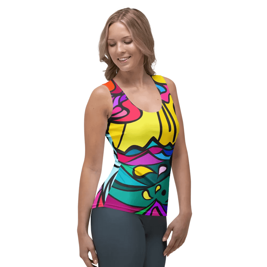 Sunburst Swirl Women's Tank Top - Wave at Sunset product image (4)