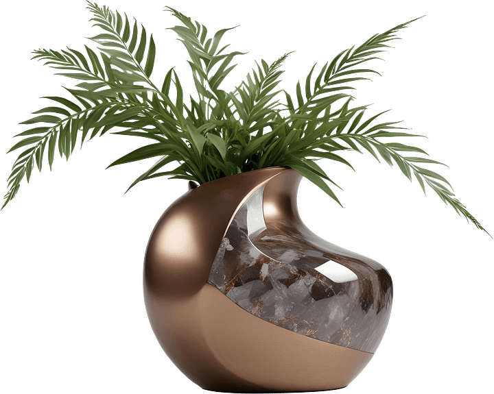 Glamour Organique – Vase quartz and copper PNG product image (1)