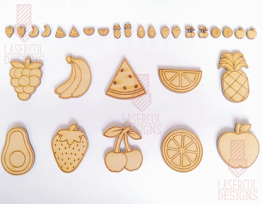 Fruits Cut Outs and Stud Earrings - Laser Cut Files product image (2)