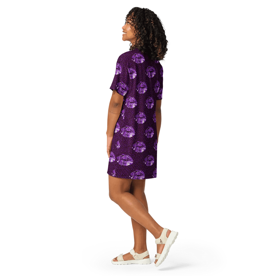 Purple Marbled Lips Tshirt Dress product image (11)