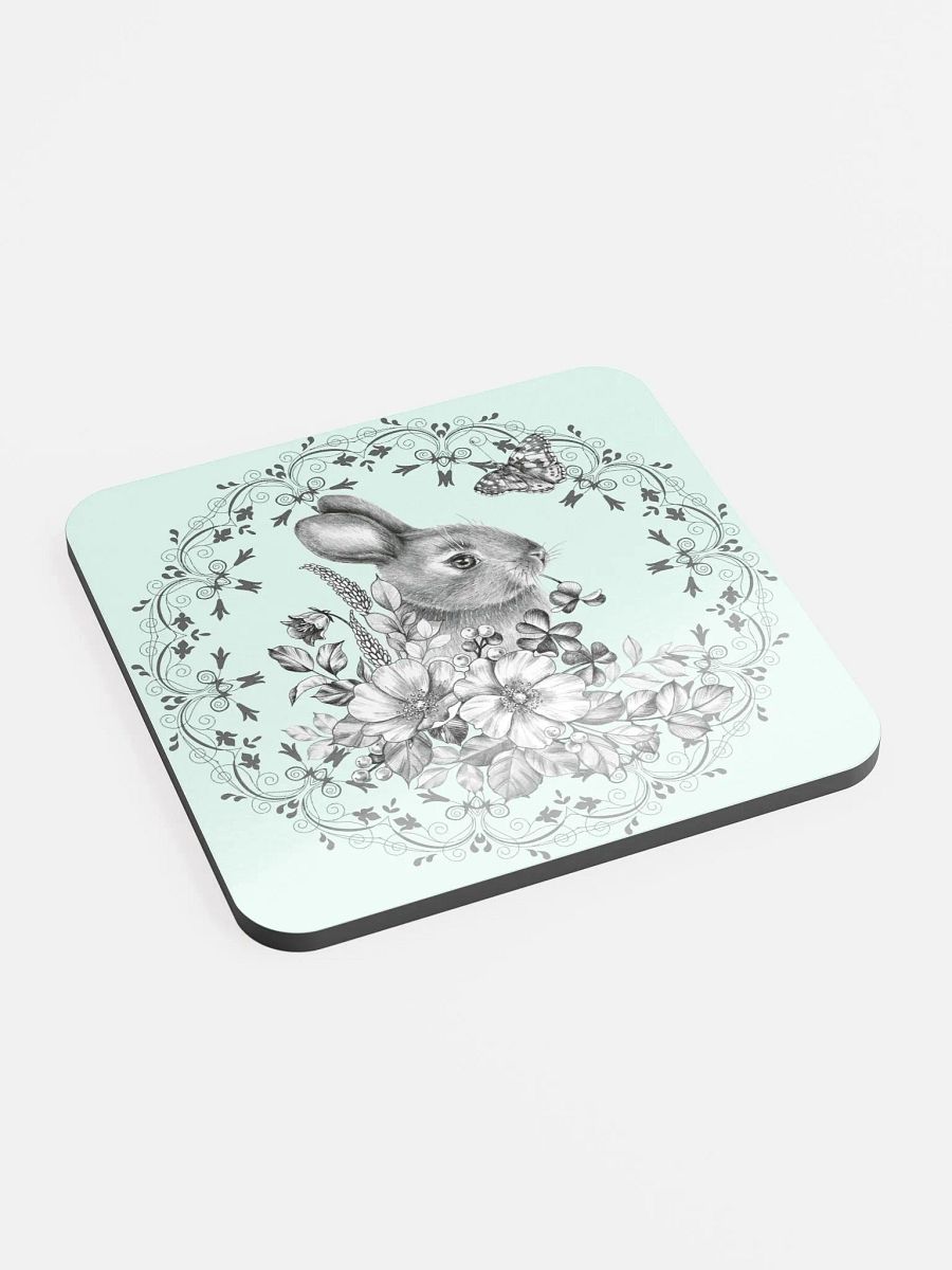 Floral Rabbit Dreams Glossed Coaster product image (2)