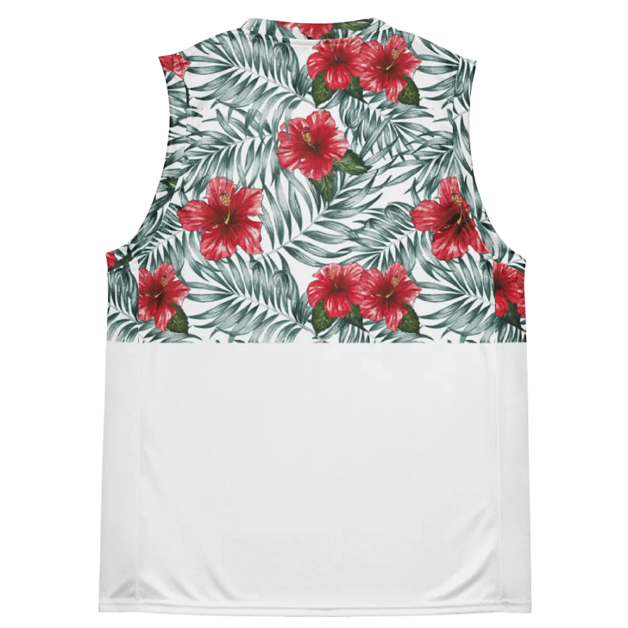Hibiscus Leaf Design | Recycled Unisex Basketball Jersey product image (7)