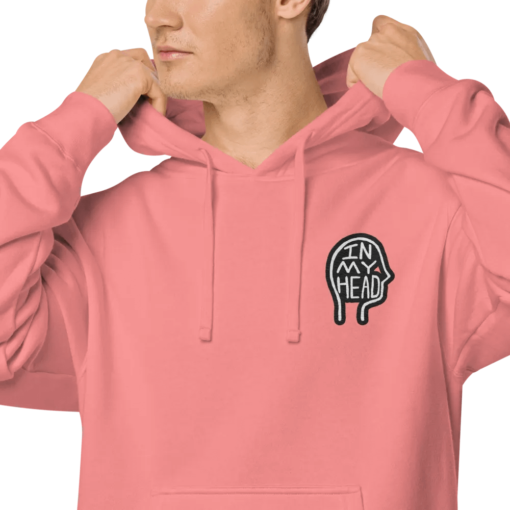 In My Head (L.C. bubble design 2) embroidered pigment hoodie product image (7)