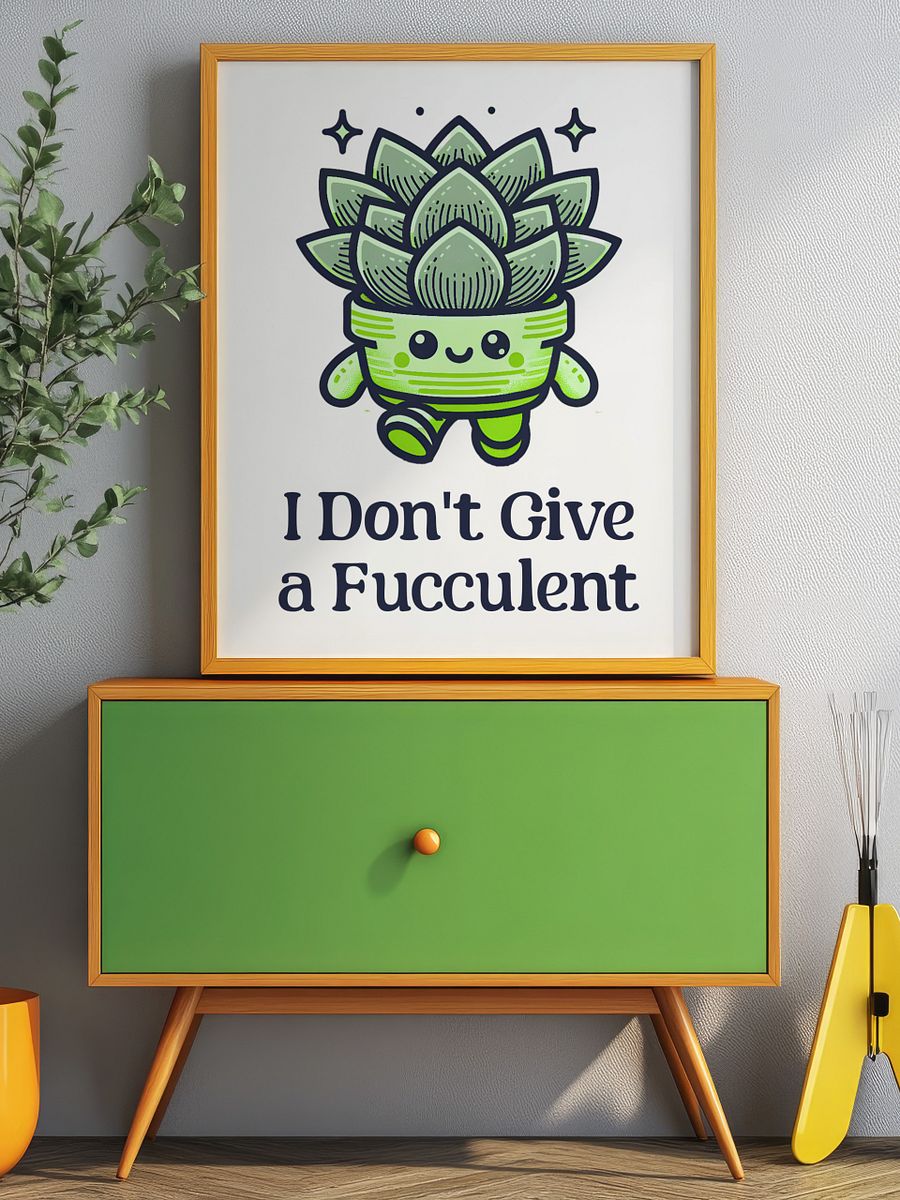 I Don't Give a Fucculent Funny Punny Retro Succulent Poster product image (9)