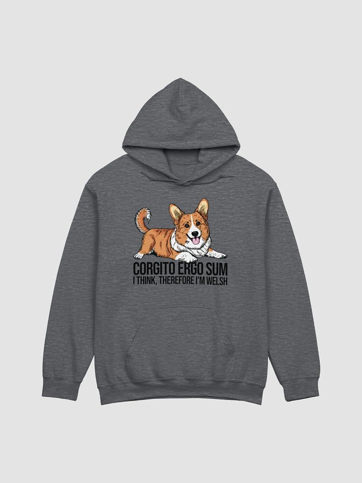 Corgito Ergo Sum Hooded Sweatshirt of a Cardigan Welsh Corgi | Funny Hoodie for Herding Dog Paw-rents product image (1)