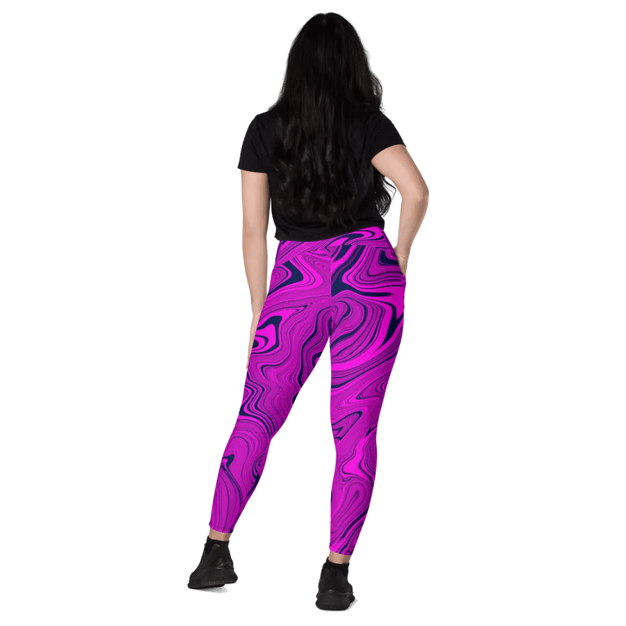 Leggings with Pockets - Purple Liquid Swirls product image (11)