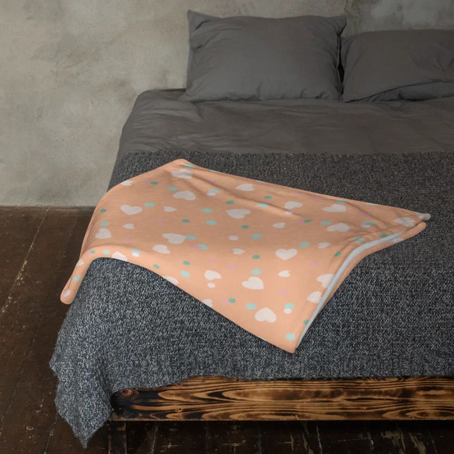 Simply Peachy Hearts and Dots Peach Blanket product image (11)