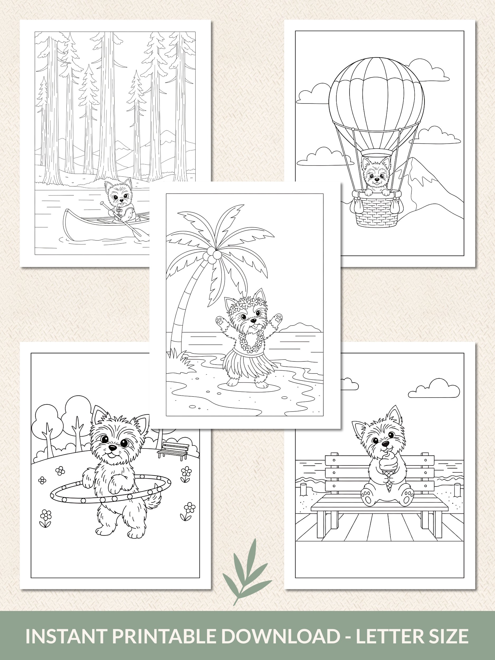 Printable Cute Yorkie Dog Fantasy Adventures Coloring Pages Volume 1 – 25 Fun Designs product image (4)