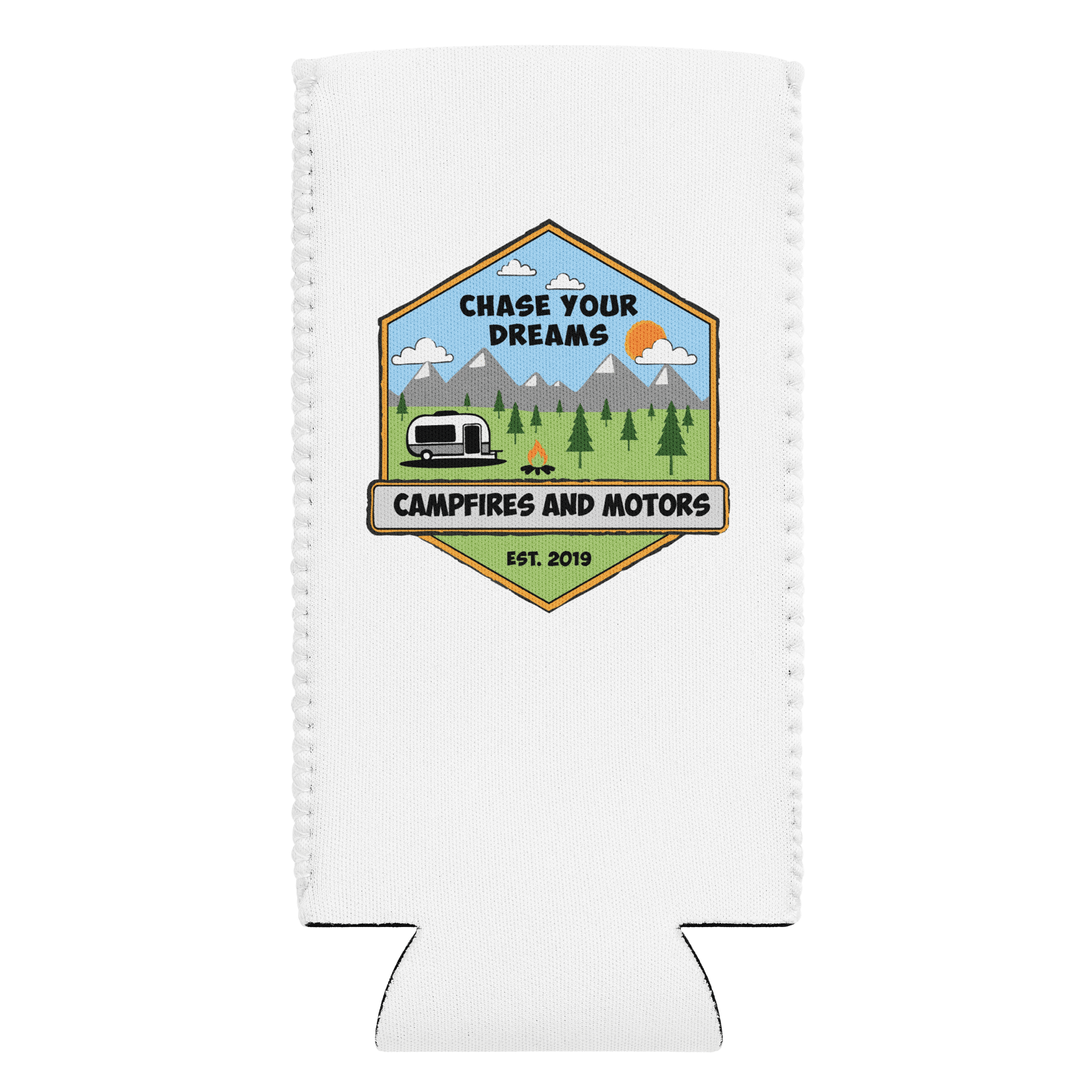 Chase Your Dream Campfires and Motors Koozie – Regular & Slim Can Holder product image (1)