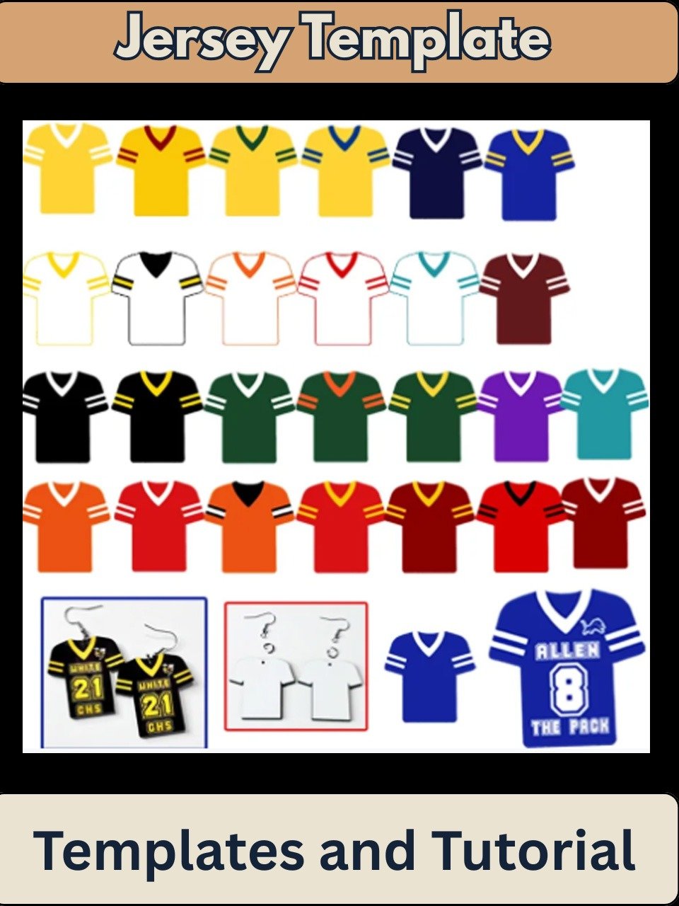 VIP Members Only! How to Sublimate a MDF Wood Jersey - 1.5 and 1.97 inch Templates - Editable in Canva - PSD and PNG Files product image (2)