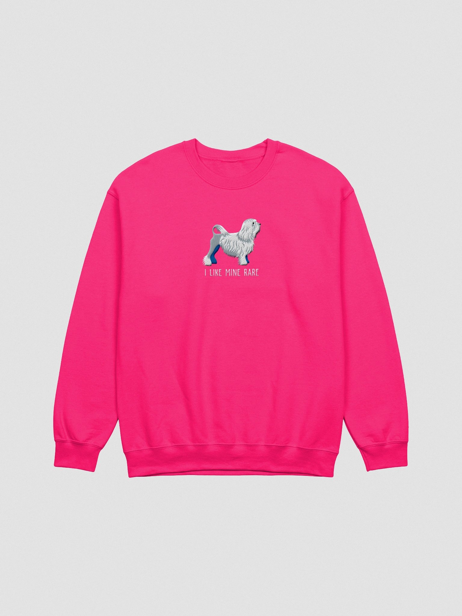 I Like Mine Rare Sweatshirt (Embroidered) of a Löwchen(White) product image (4)