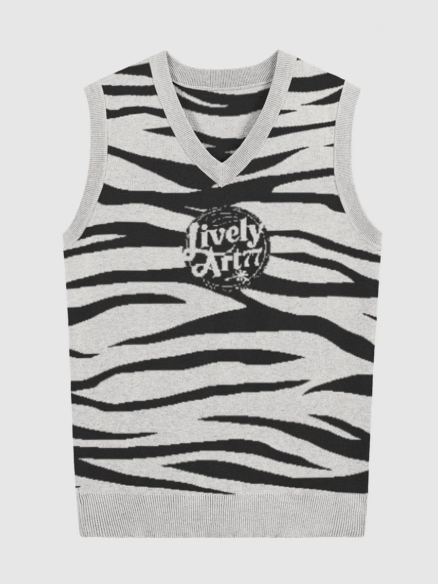 Retro Zebra Knit V-Neck Vest product image (4)