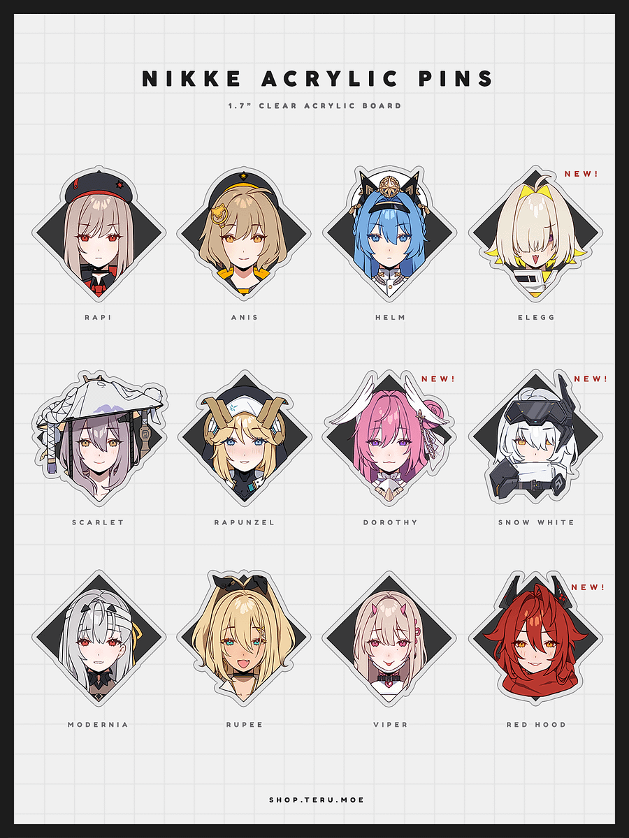 NIKKE Acrylic Pins product image (1)
