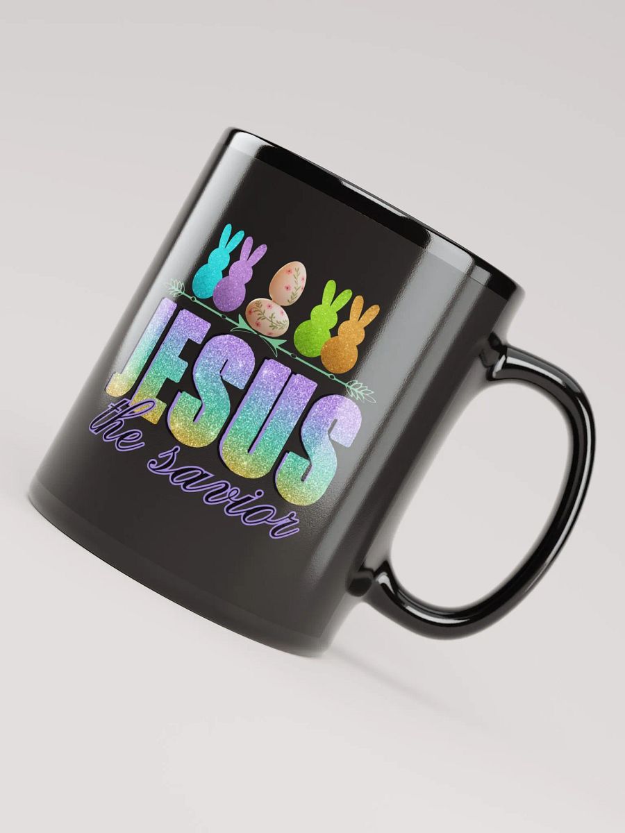 JESUS The Savior Black Glossy Ceramic Mug product image (4)