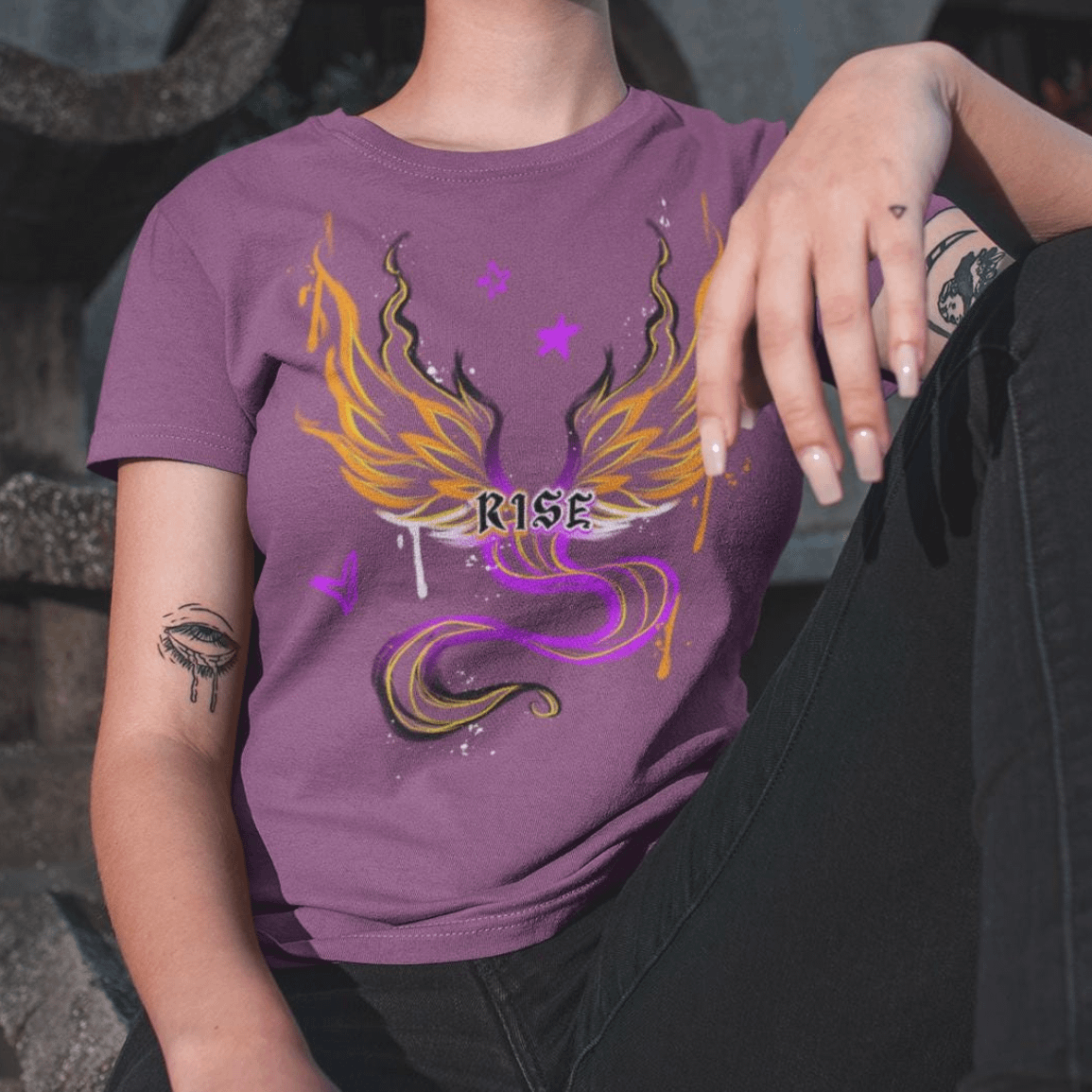 RISE Collection: Subtle Nonbinary Pride Phoenix Tee product image (1)