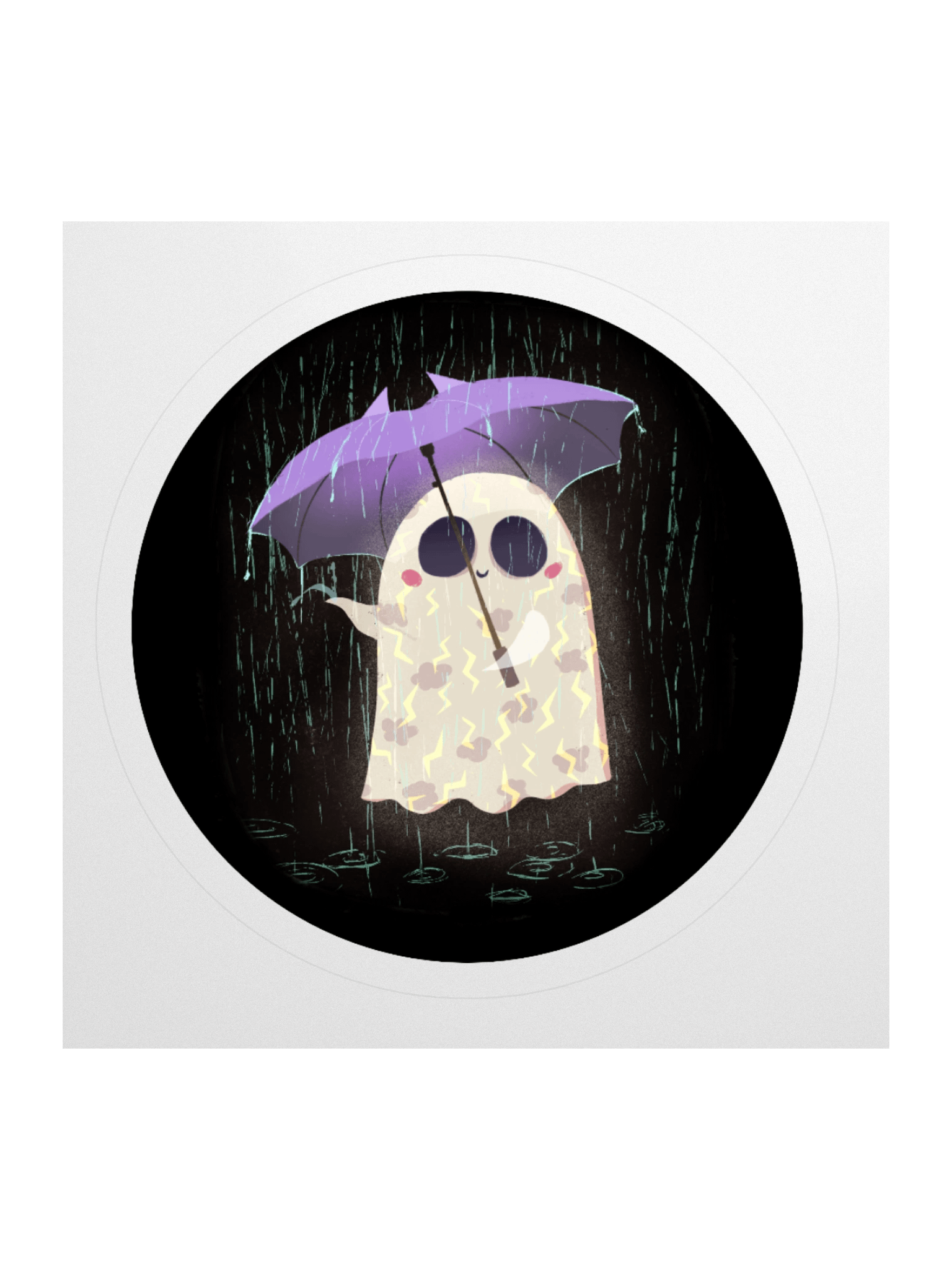 Little Ghost in the Rain - Vinyl Sticker product image (2)