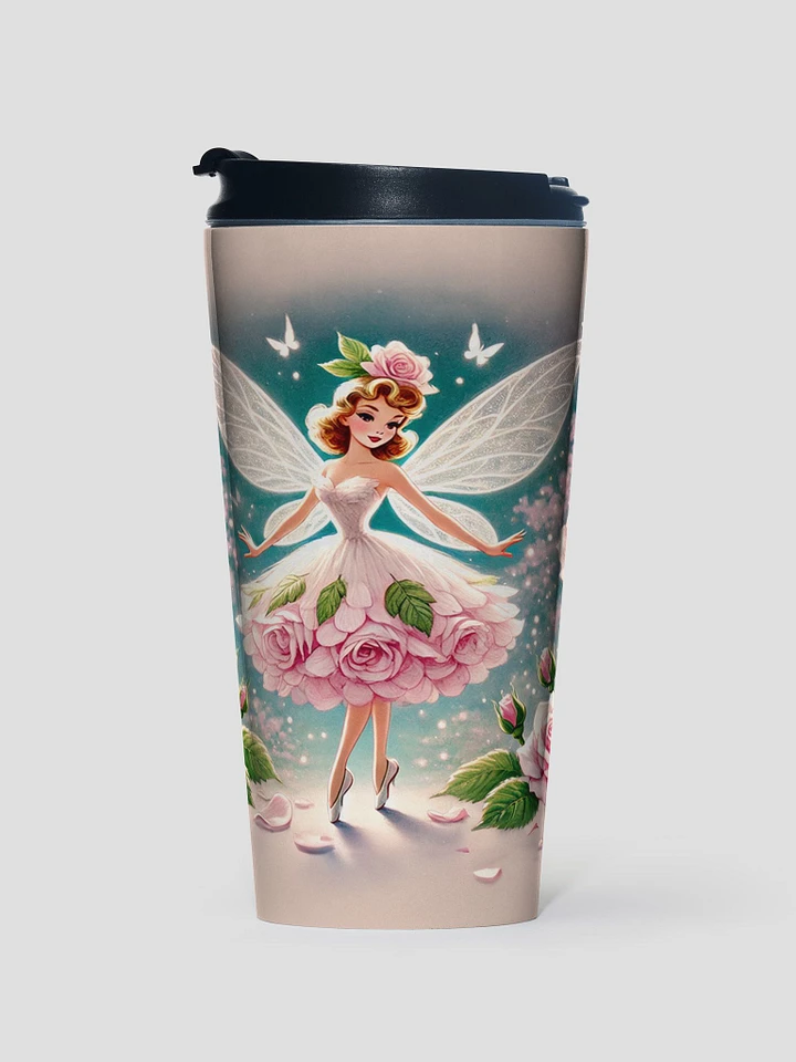 Whimsical Pink Rose Fairy Stainless Steel Travel Mug product image (1)