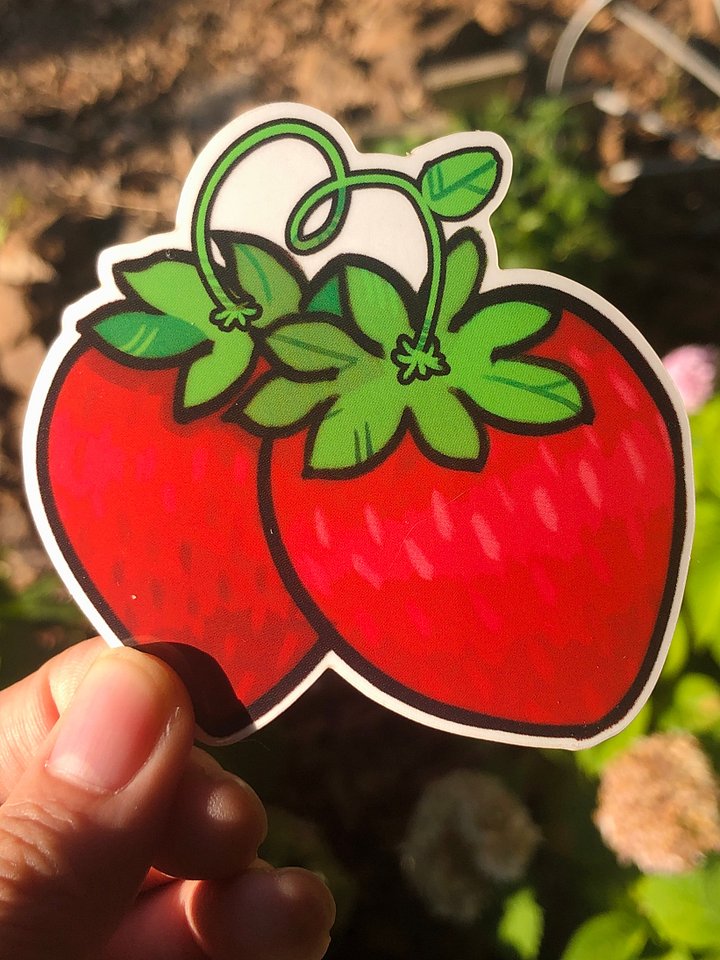 Strawberry Vinyl Sticker product image (1)