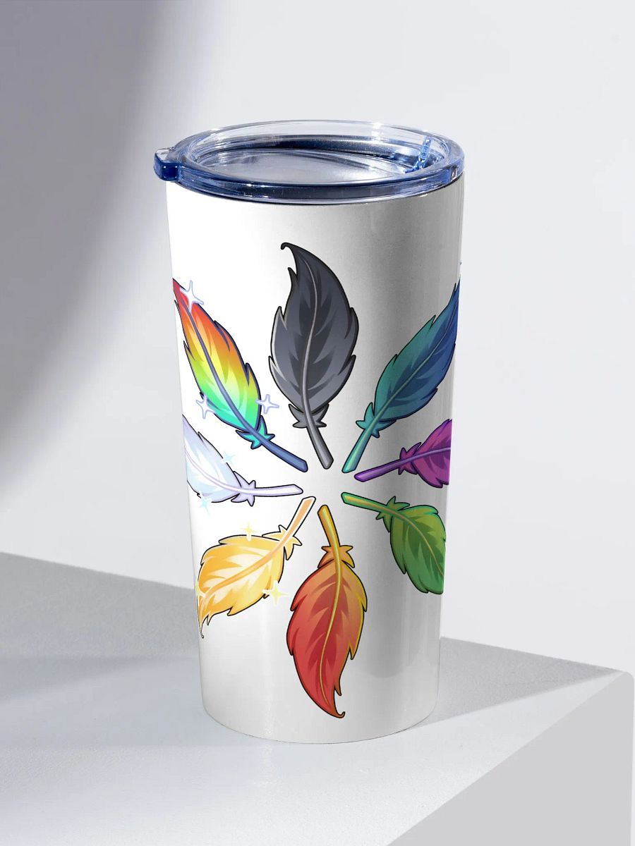 Circle of Feathers 20z Stainless Steel Tumbler (White) product image (2)