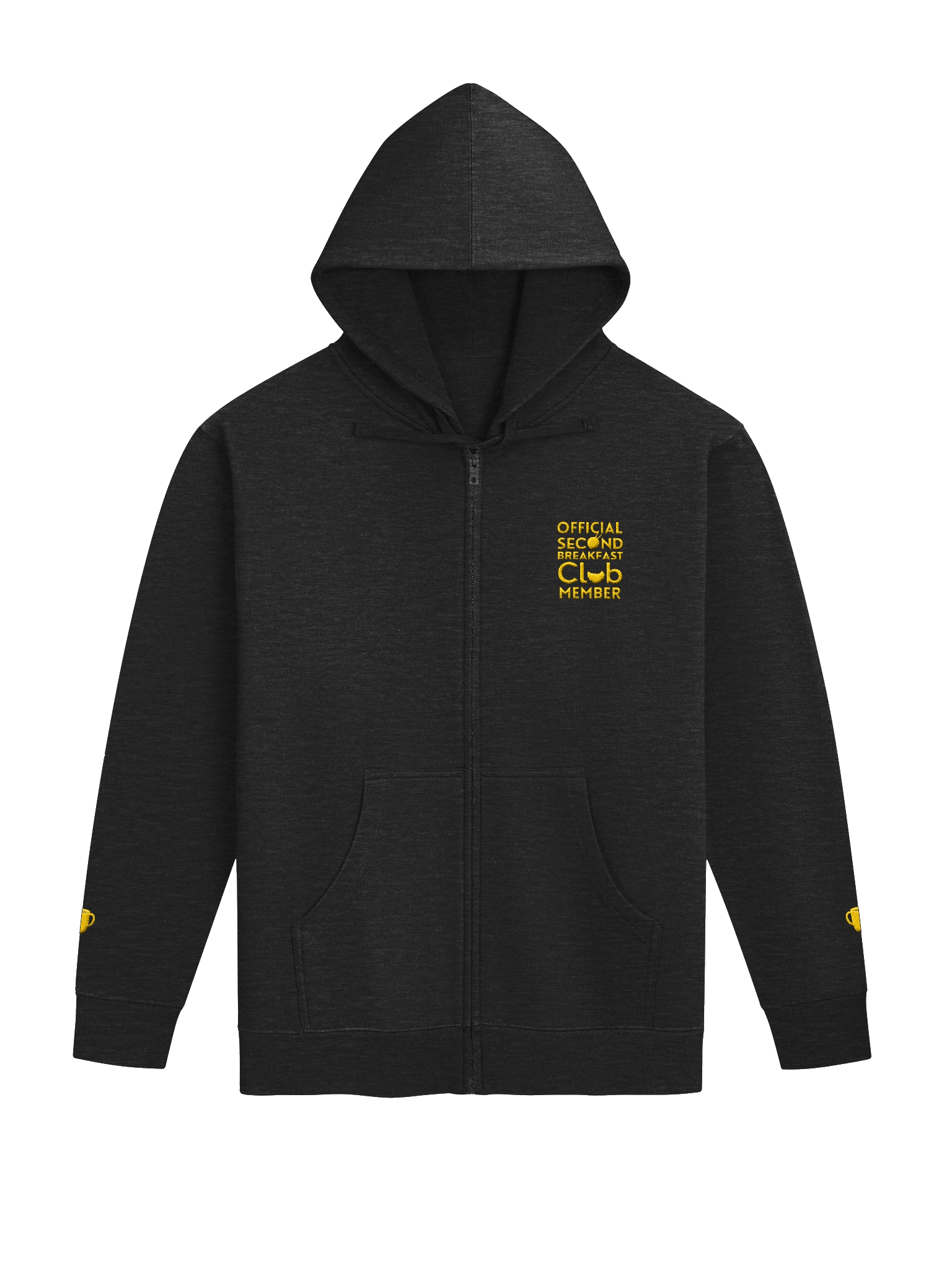 Embroidered Club Member Heather Grey Zip Hoodie product image (1)