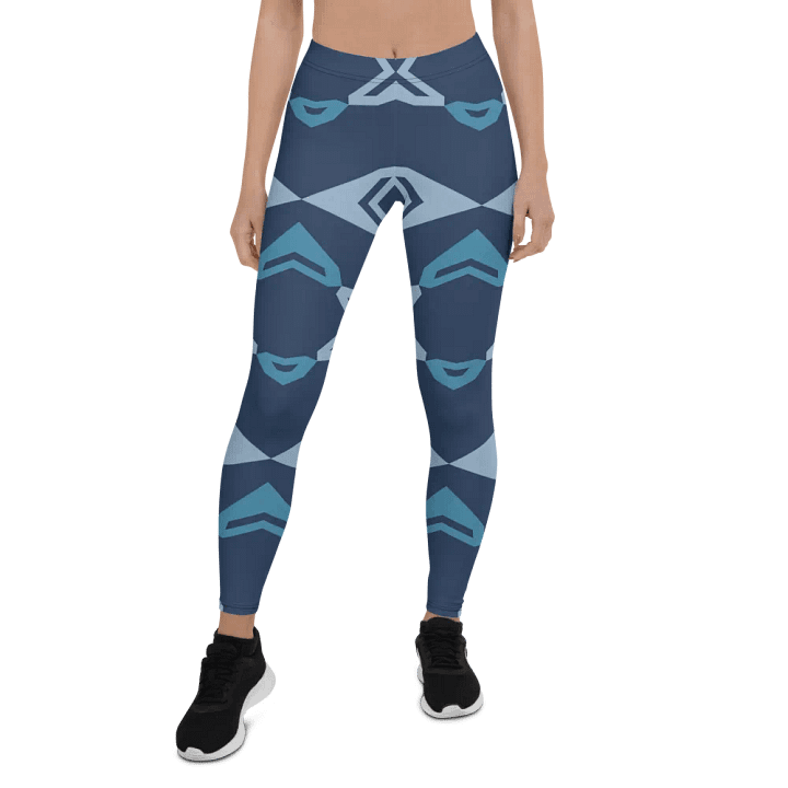 Symmetric Blue Geometric Allure Leggings product image (1)