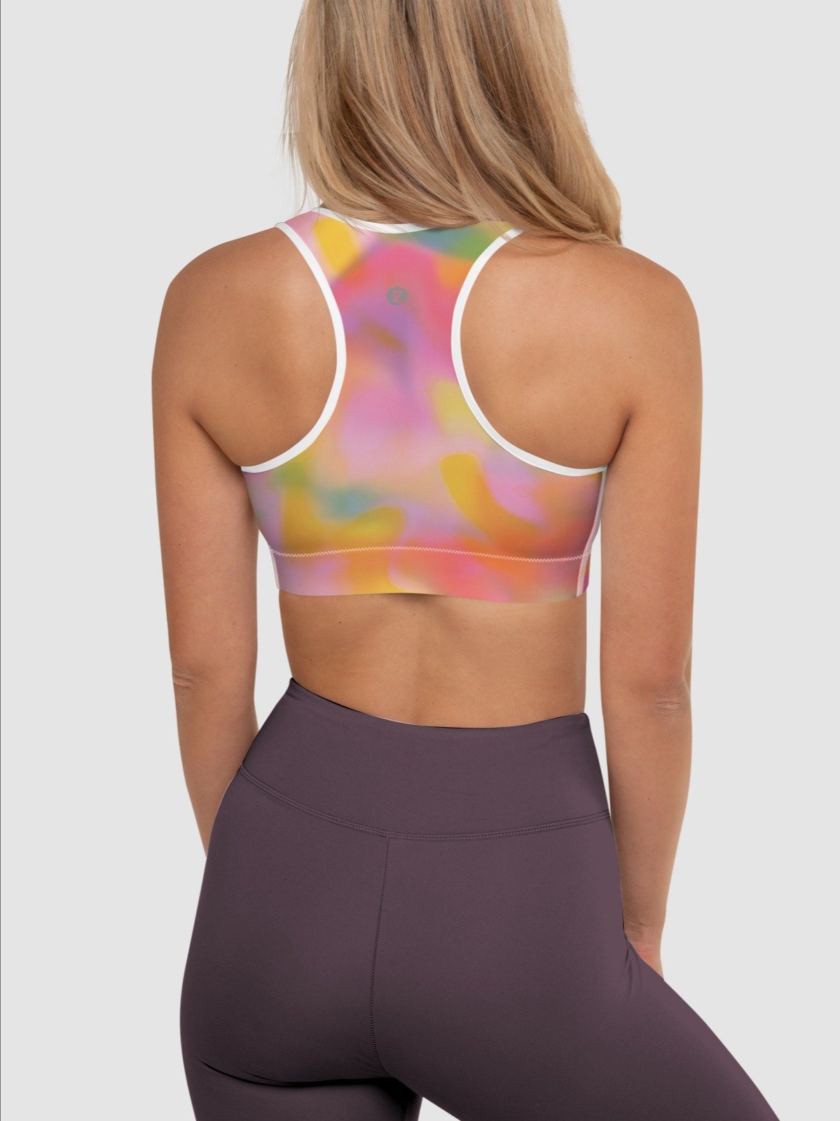 Sport Bra "Sweet Pastel Tie Dye in Orange Light Pink" product image (2)