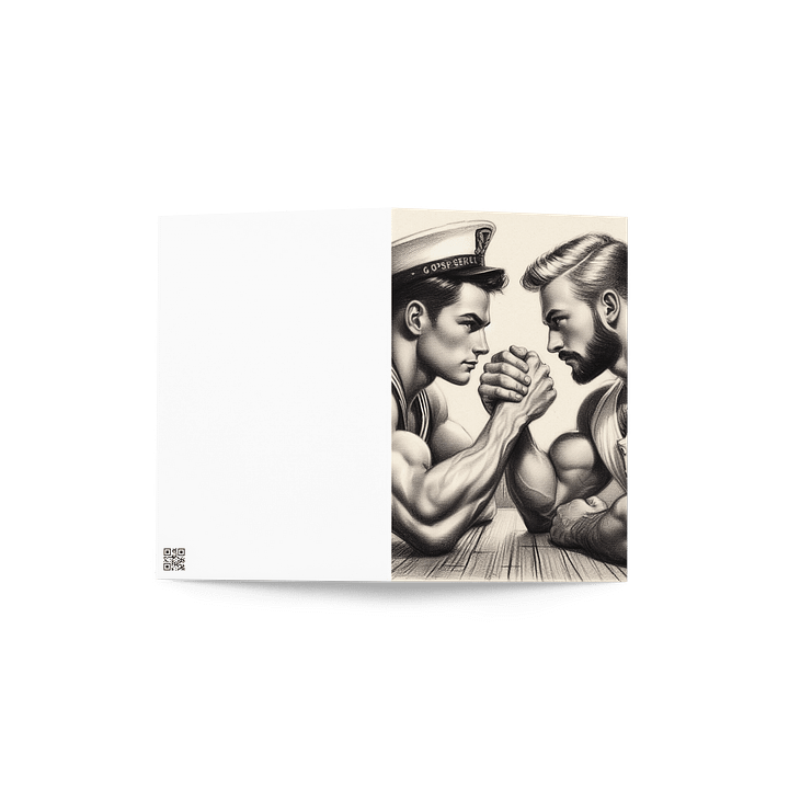 Up Close and Personal Sailors Tom of Finland Tribute Gay Pride Graphic Design Greetings Card product image (2)