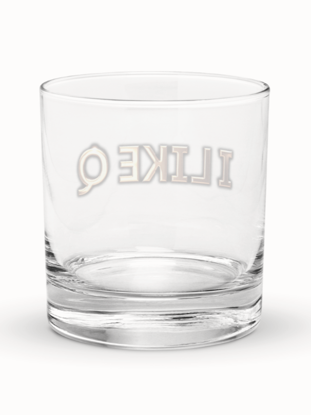 Shiny Metallic Rocks Glass - 'I LIKE Q' product image (4)