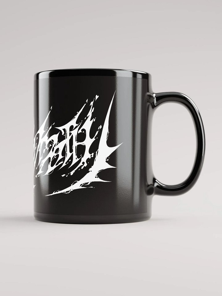 Moth Metal Mug (black mug/white logo) product image (1)