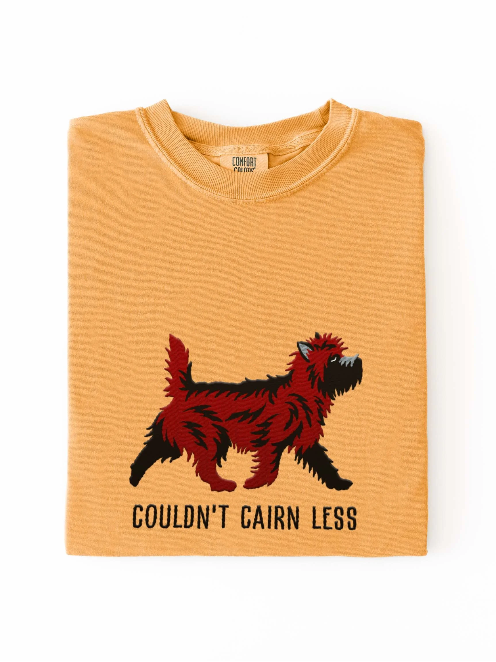 Couldn't Cairn Less T-Shirt(Embroidered) of a Cairn Terrier(Red Brindle) product image (1)