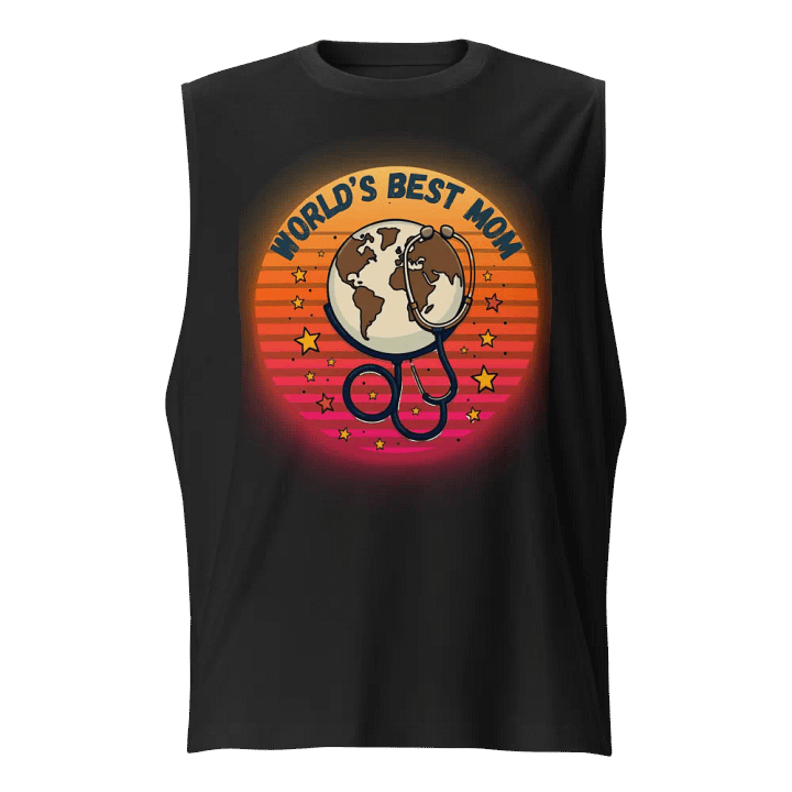 World's Best Mom Earth Stethoscope Muscle Tank product image (1)