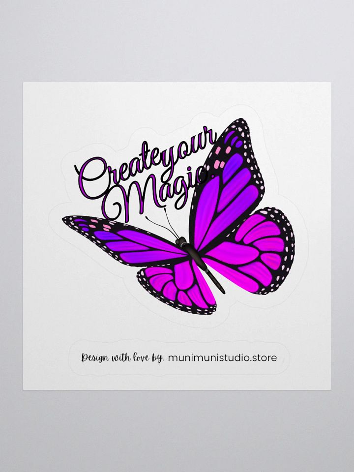 Create Your Magic – Purple Butterfly Inspirational Quote Sticker product image (2)