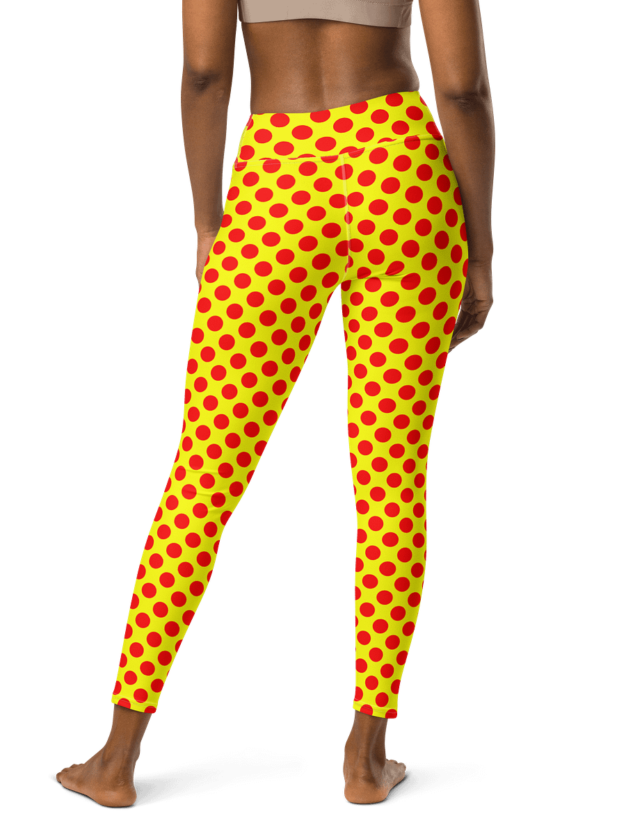 Red Polka Dots on Yellow Yoga Leggings product image (4)