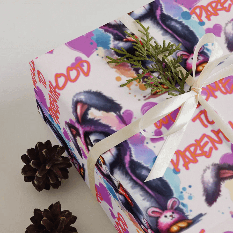 Welcome To Parenthood Funny New Parents Gift Wrapping Paper 3 Sheet Set #1 product image (6)