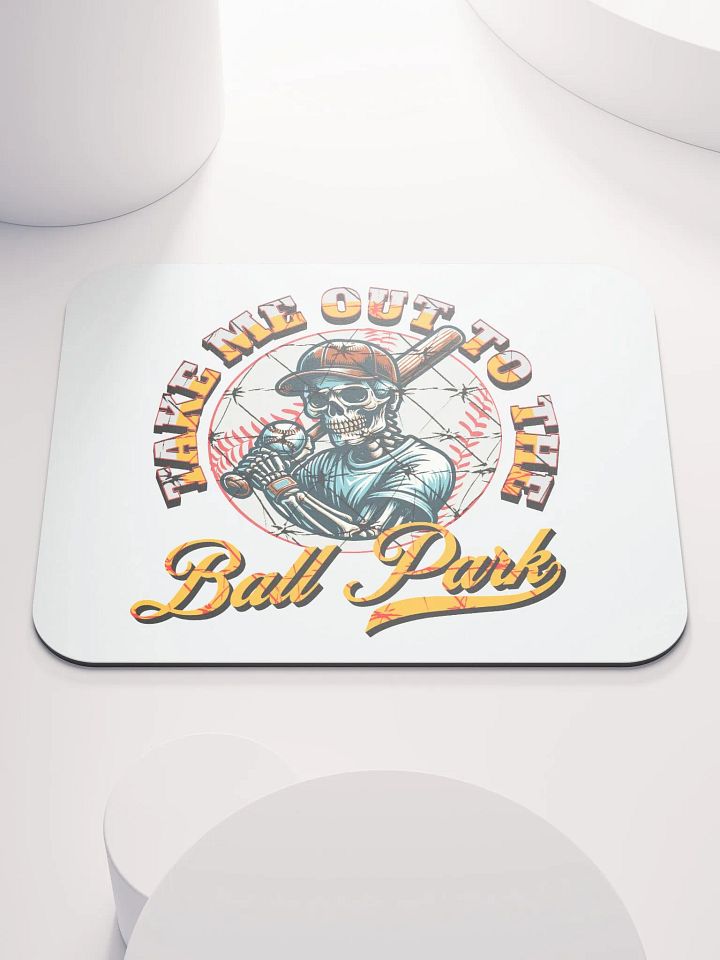 Take Me Out To The Ball Park Baseball Skeleton Slugger Mouse Pad product image (2)