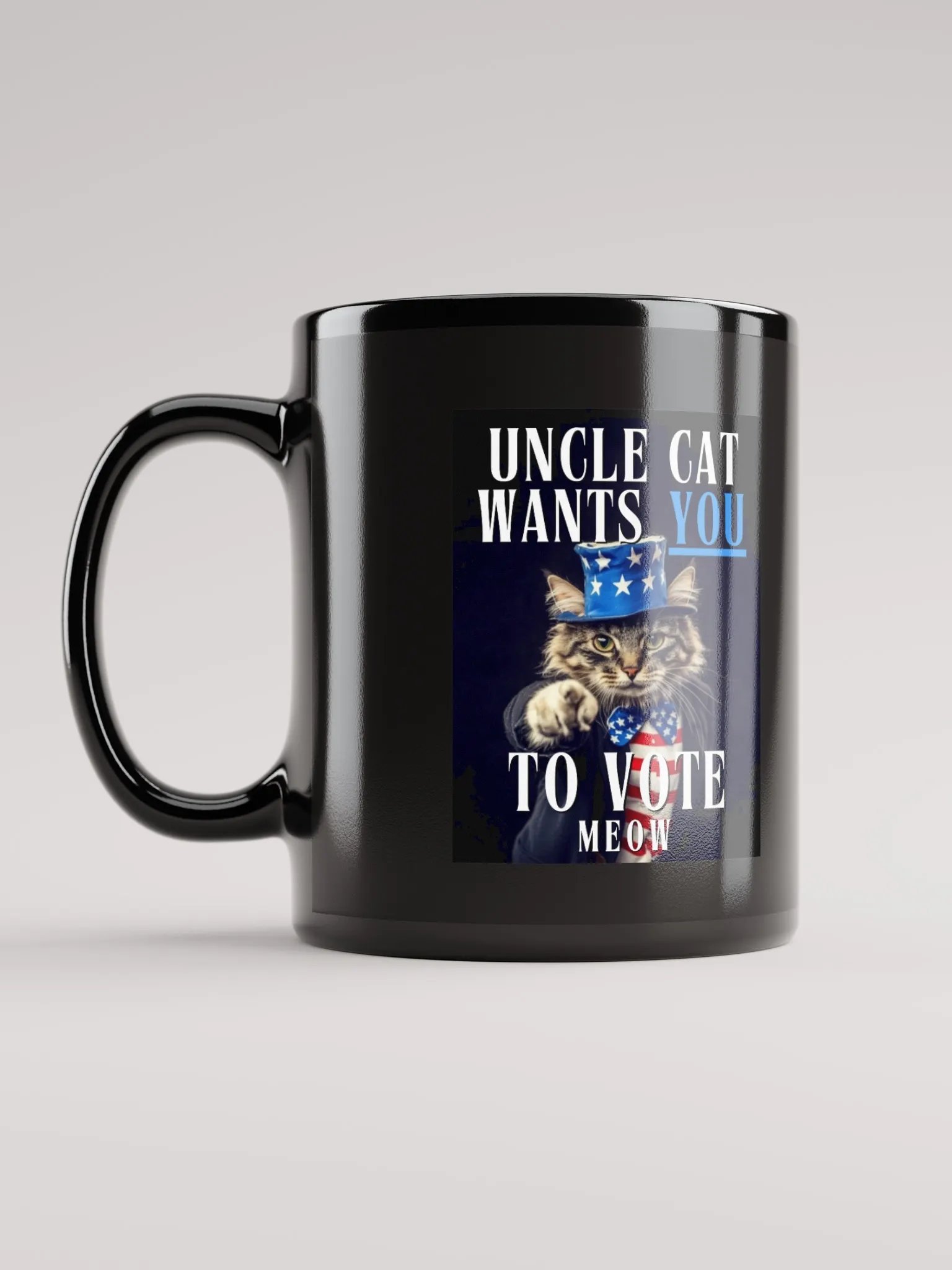 Uncle Cat Wants You To Vote Black Mug product image (4)