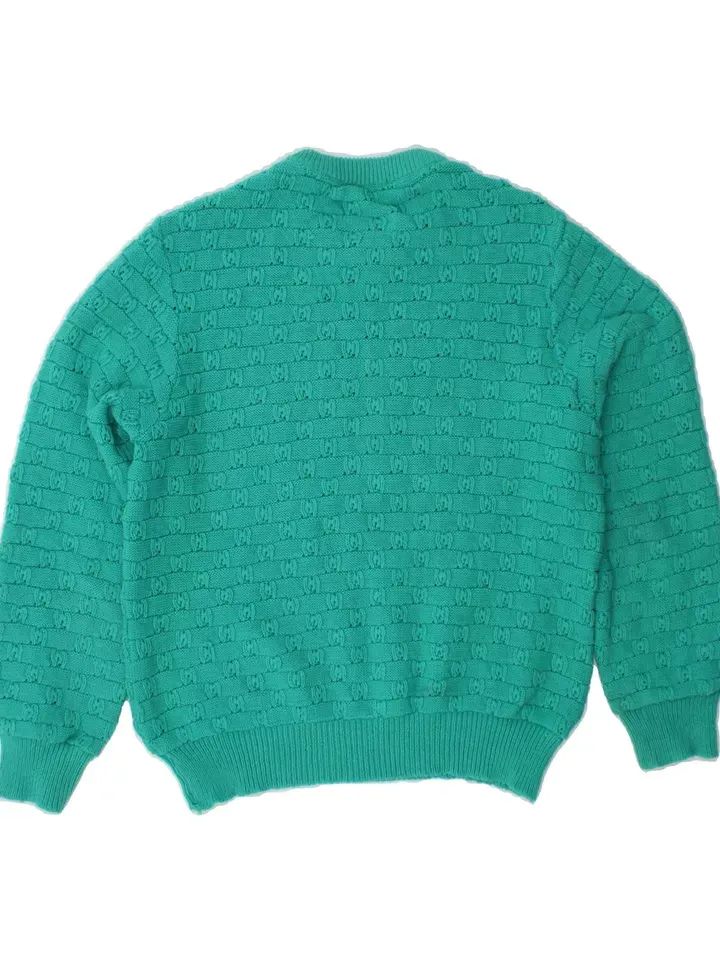 VINTAGE Womens Crew Neck Jumper Sweater UK 14 Medium Turquoise BE03 product image (1)