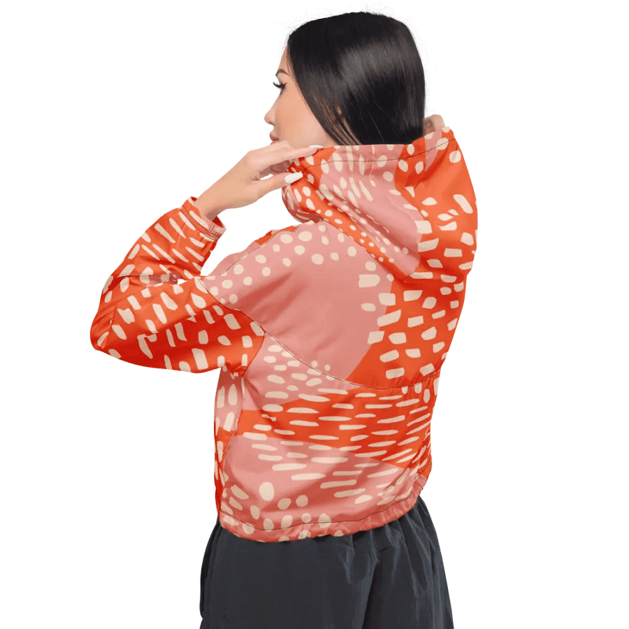 TeeVibe Orange & Pink Cropped Windbreaker product image (3)